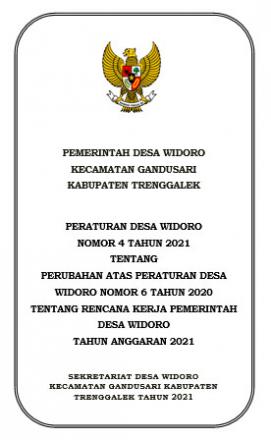 PERDES NOMOR 4 TAHUN 2021 TENTANG PERUBAHAN RKPDESA TAHUN 2021